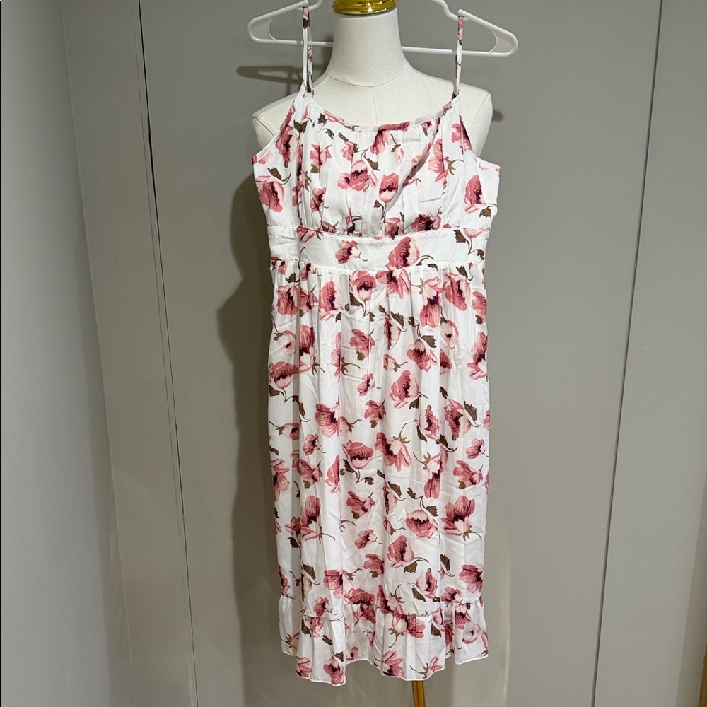 Floral Pink and White Kids Dress